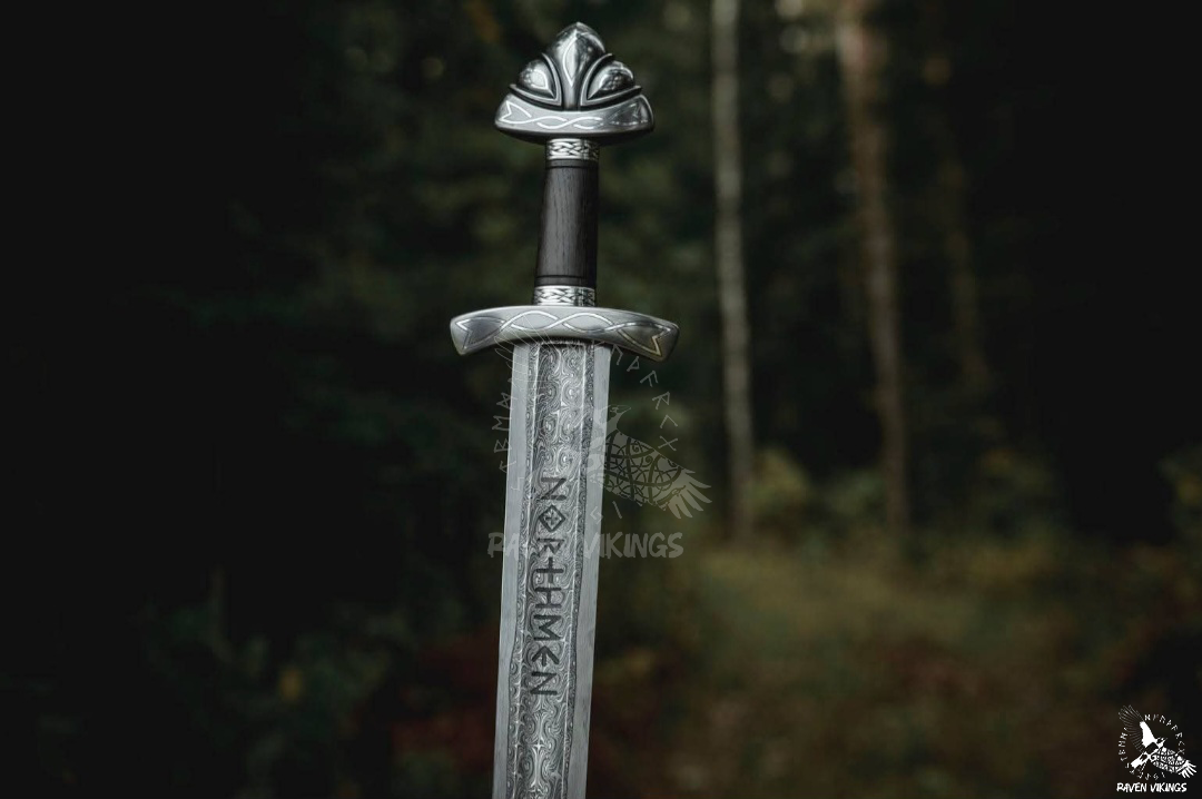 Bring the world of Norse legend to life with this handmade Northman Sword, forged from premium Damascus steel