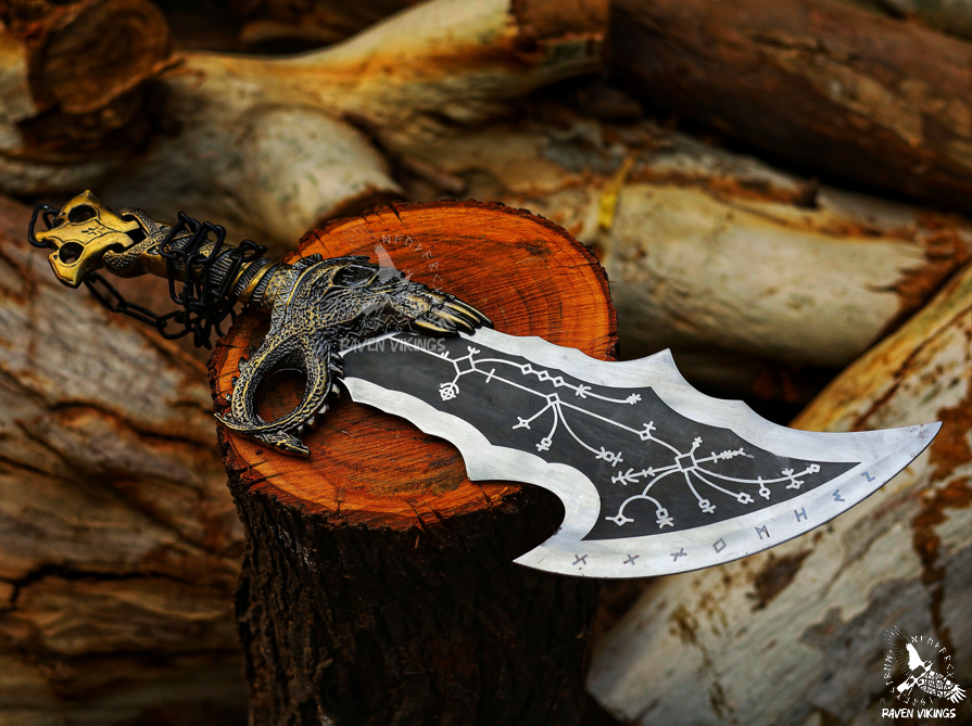 God of War Blades of Chaos Metal God of War Blades of Chaos Sword Twin Blades and Axe Cosplay Gift Idea Christmas Gift for Husband
