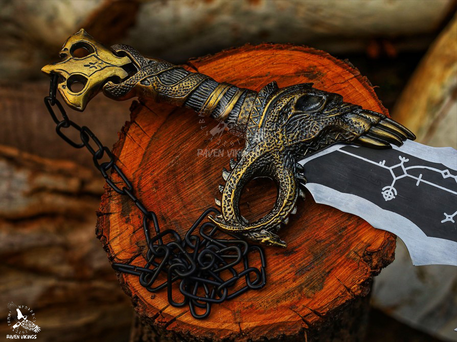 God of War Blades of Chaos Metal God of War Blades of Chaos Sword Twin Blades and Axe Cosplay Gift Idea Christmas Gift for Husband