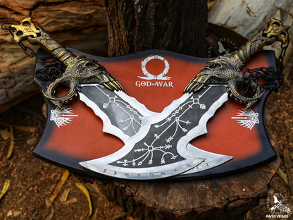 God of War Blades of Chaos Metal God of War Blades of Chaos Sword Twin Blades and Axe Cosplay Gift Idea Christmas Gift for Husband