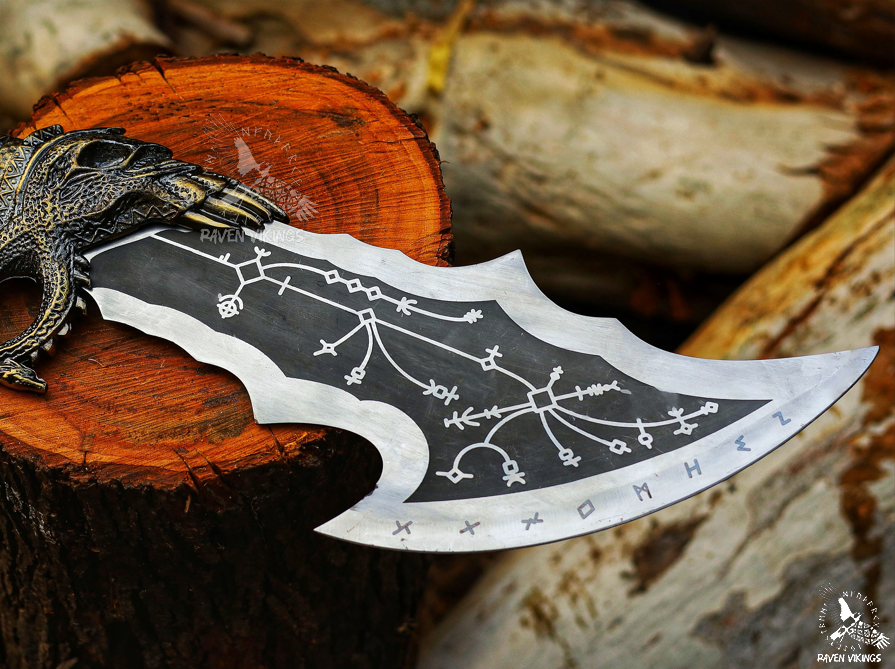 God of War Blades of Chaos Metal God of War Blades of Chaos Sword Twin Blades and Axe Cosplay Gift Idea Christmas Gift for Husband