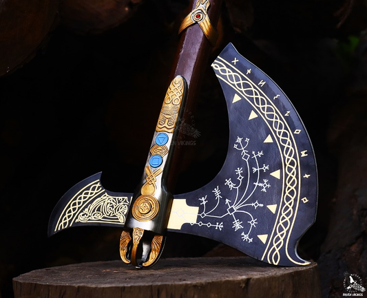 This handcrafted Leviathan Axe combines premium materials with authentic detailing for the ultimate display piece or cosplay prop